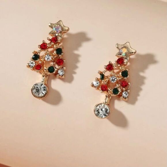 Christmas Tree Stud Earrings - Picture 1 of 5